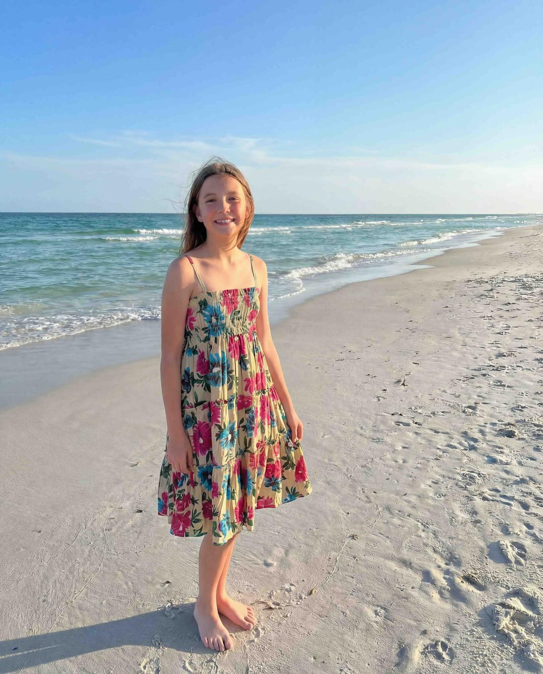 Floral Printed Summer Dress - Yellow Floral
