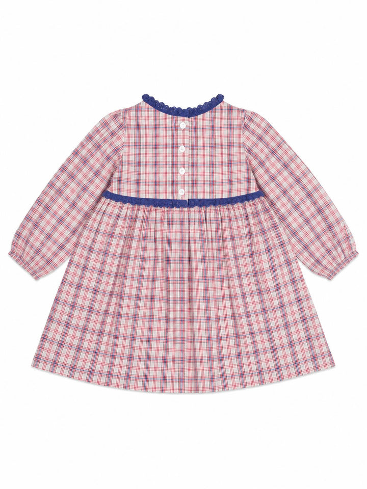 Priya Dress With Lace Trim - Lille Check