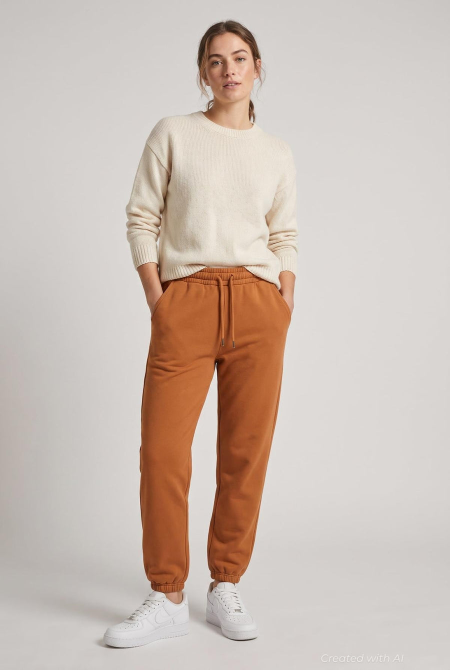 Drawstring Sweatpants - Camel - Sweatpant