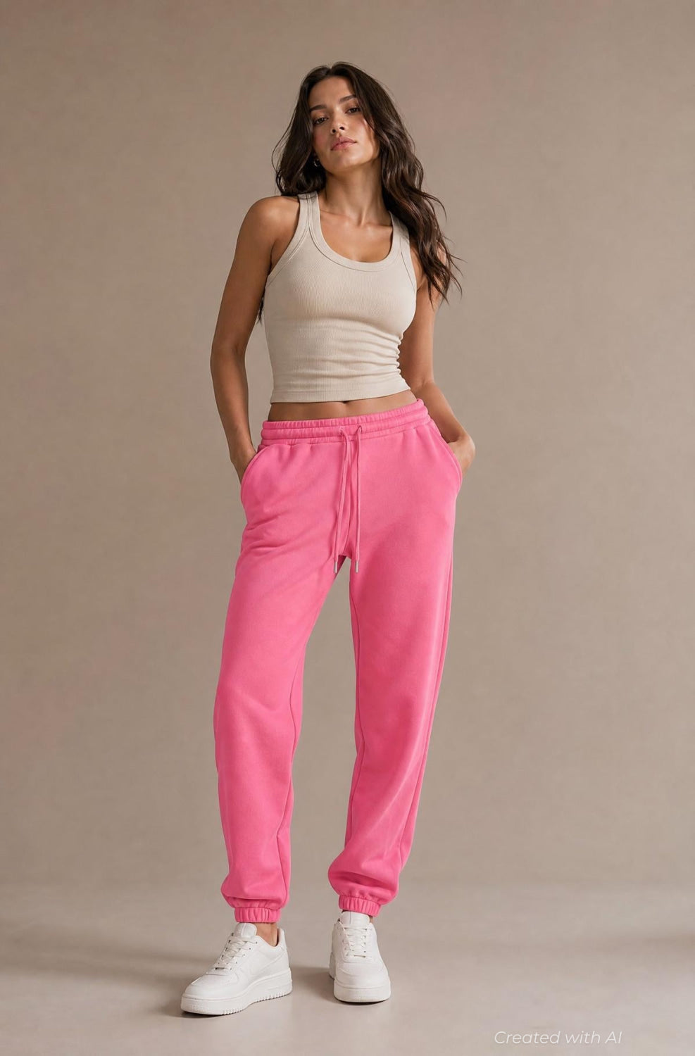 Drawstring Sweatpants - Pink - Sweatpant