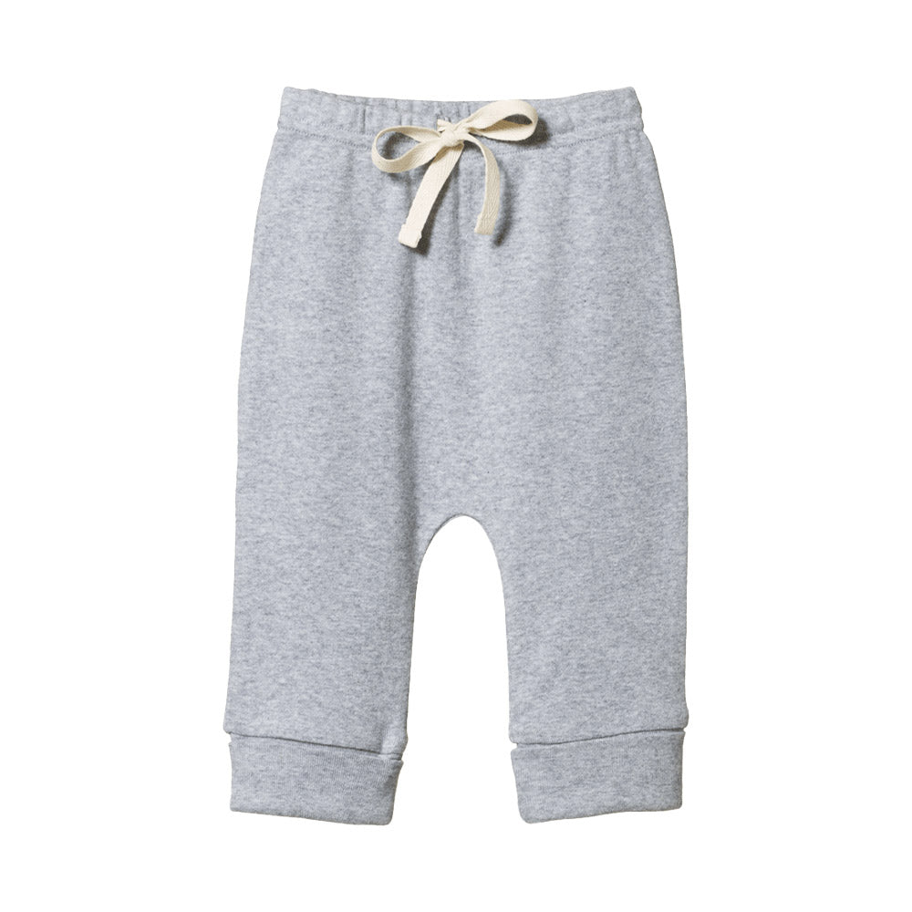 Cotton Drawstring Pants - Grey Marl Pants Nature Baby 