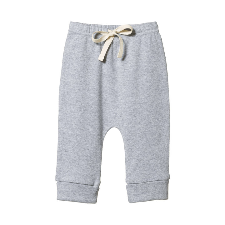 Cotton Drawstring Pants - Grey Marl Pants Nature Baby 