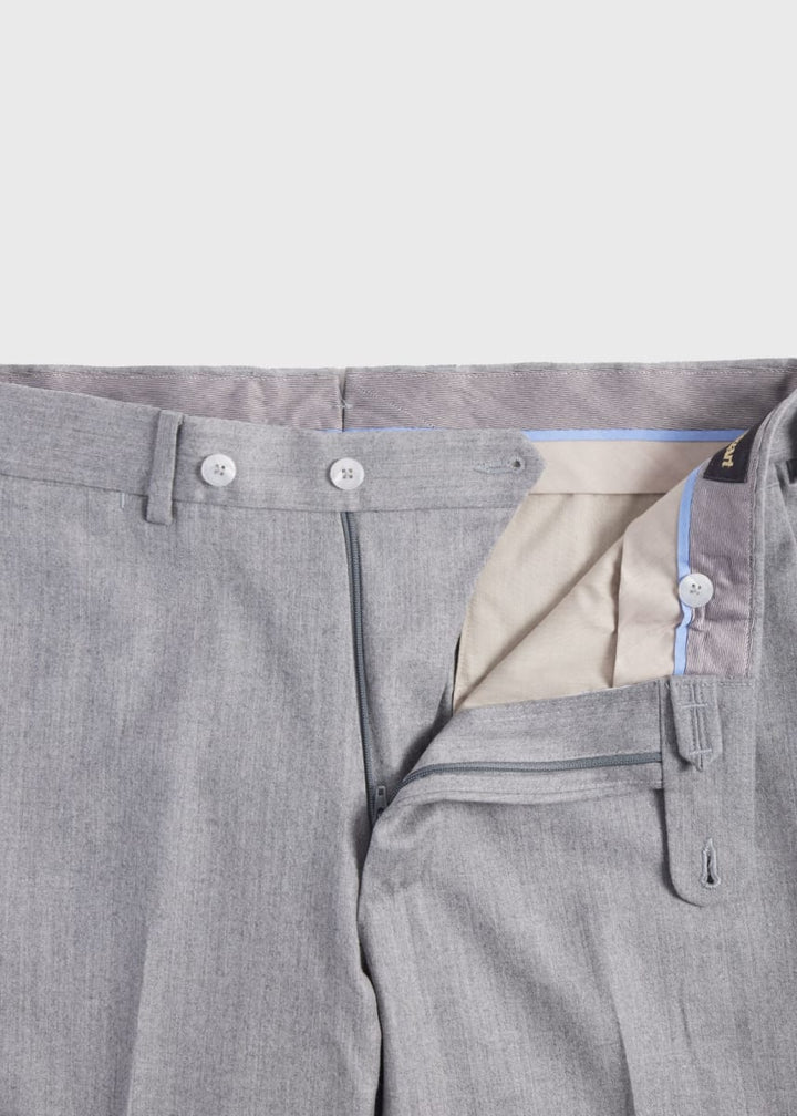 Wool & Cashmere Flannel Pant - Light Grey