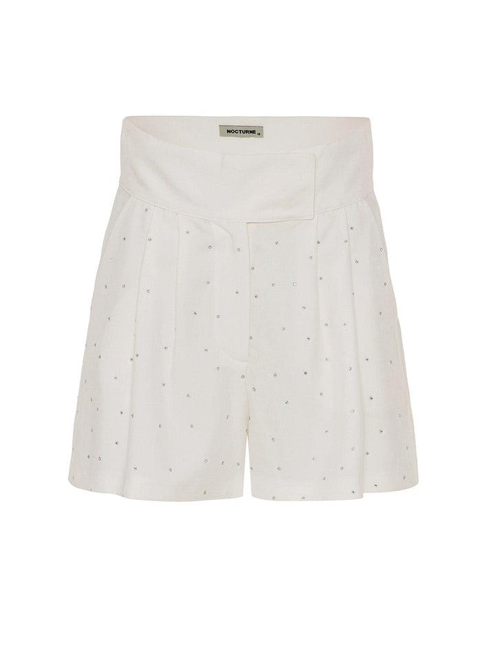 Embellished Shorts - Ecru