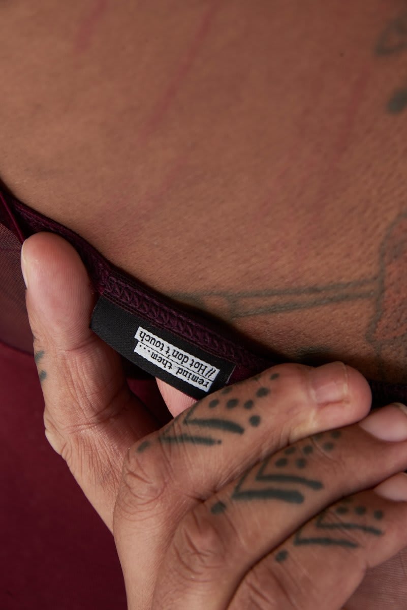 Hot Don't Touch Strappy Bodysuit - Burgundy