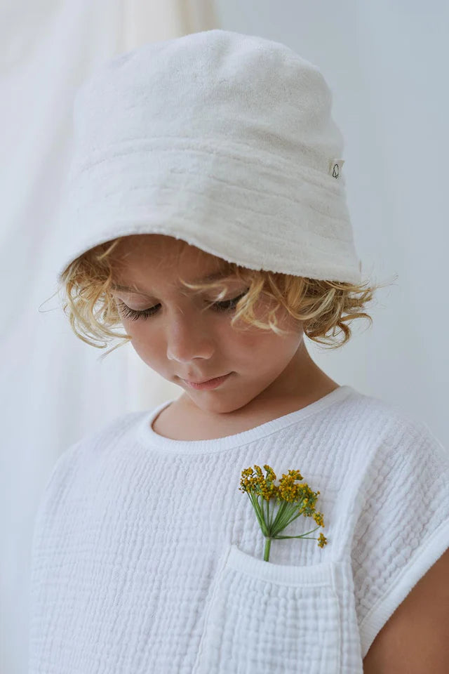Toweling bucket hat - Ivory