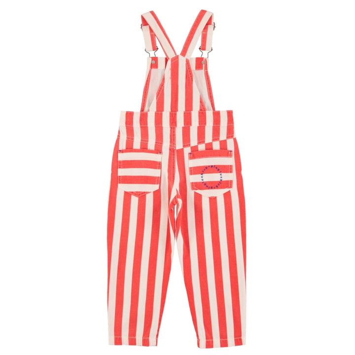 Dungarees - White & Red Stripes w/ ’eighties’ Print - 3y - Dungarees