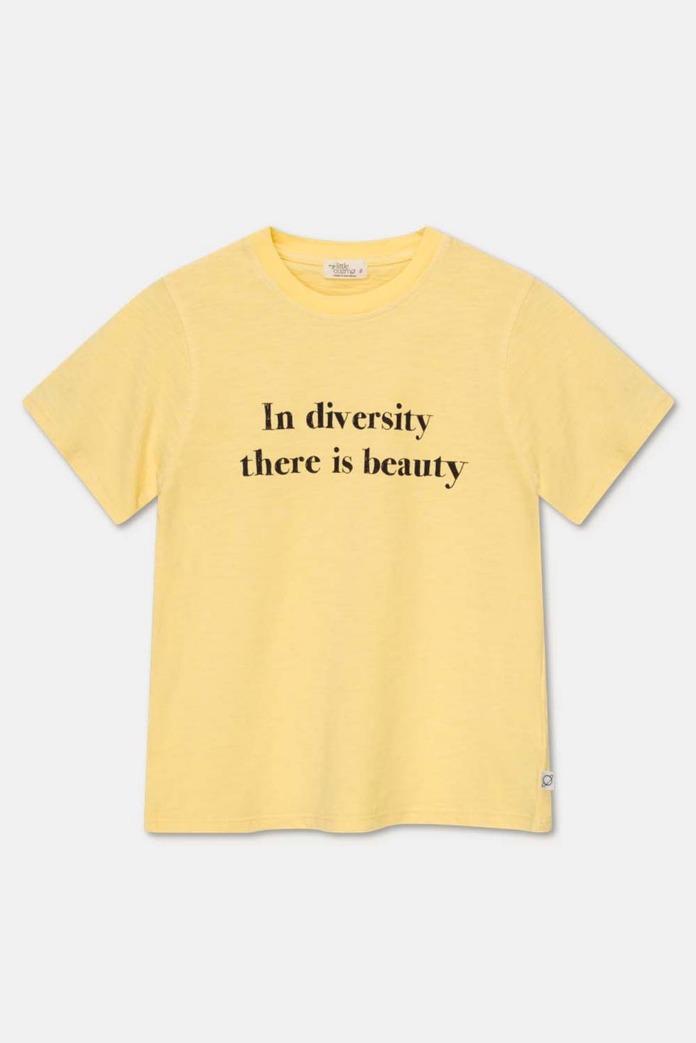 Print slub t-shirt diversity - Yellow