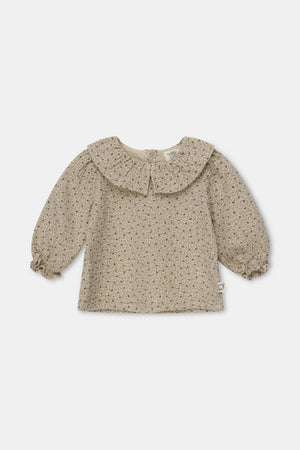 Organic gauze baby blouse - Stone
