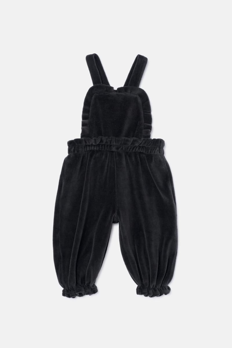 Velour Baby Overalls - Dark Grey