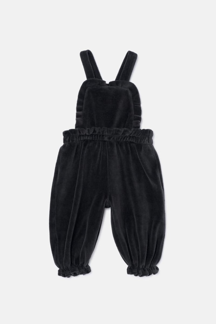 Velour Baby Overalls - Dark Grey