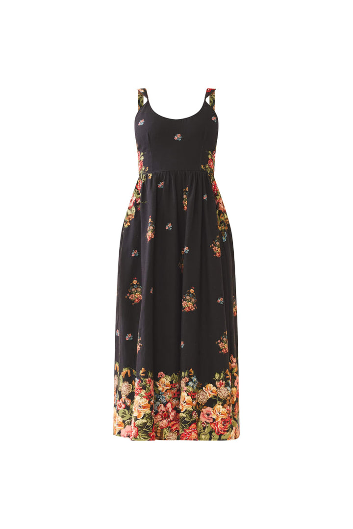 Katherine Dress - Black Victorian Floral