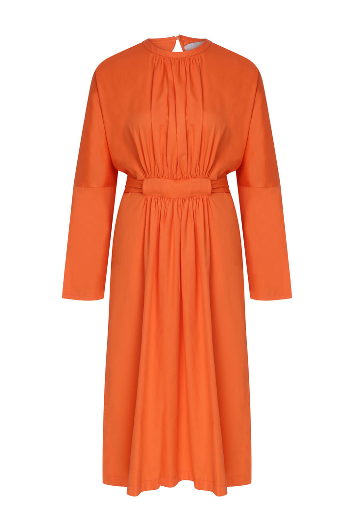 Martha Open Back Cotton Dress - Orange