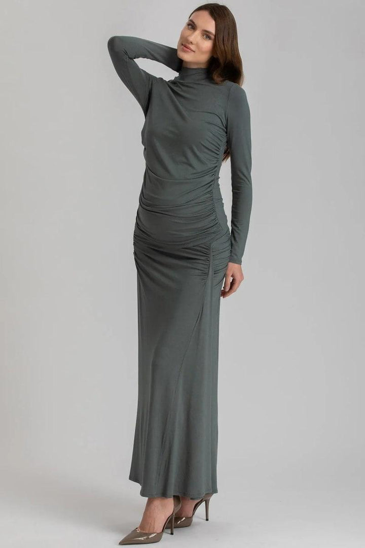 NIKE Maxi Maternity Skirt With Side Ruching In Soft Bamboo Jersey - Deep Teal