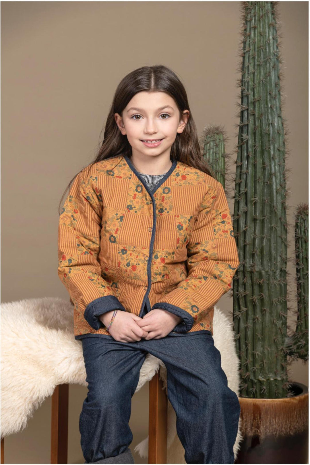 Children's Reversible Quilted Jacket - Terracotta Liberty