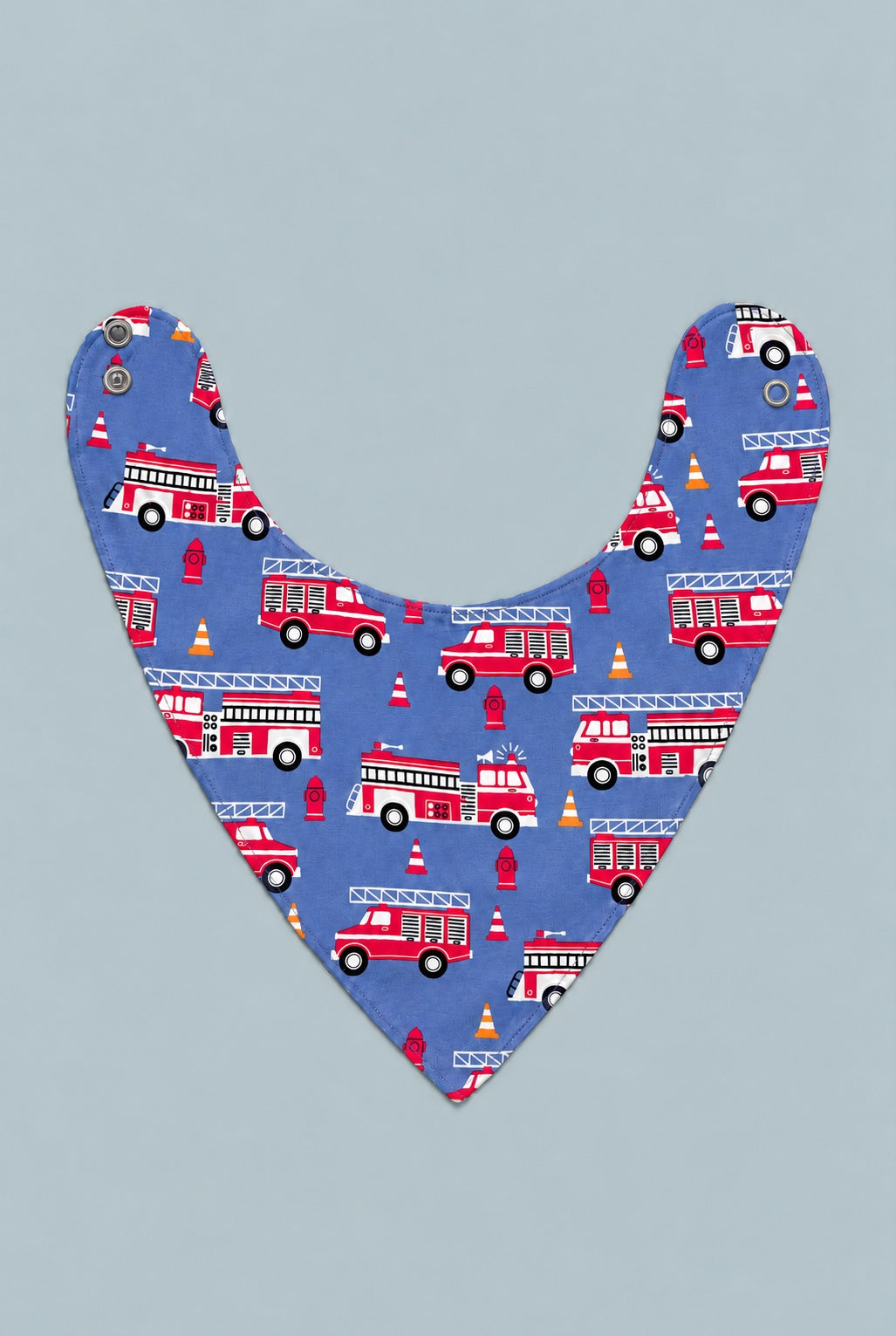 Blue Fire Truck Baby Bib - Cameron
