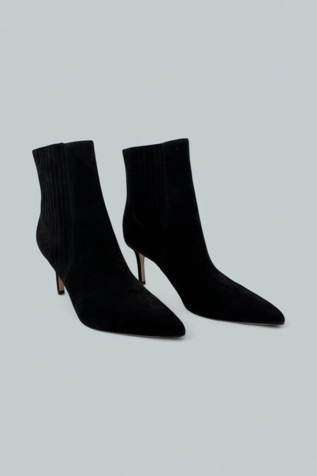 Lisa 70 Mid-Heel Suede Ankle Boots - Black
