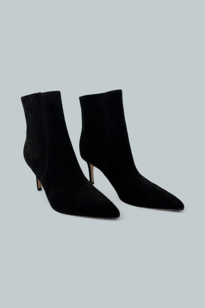 Lisa 70 Mid-Heel Suede Ankle Boots - Black