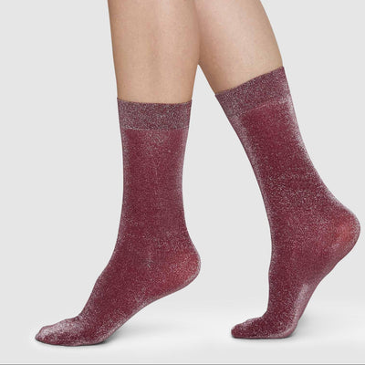 Ines Shimmery Socks - Wine