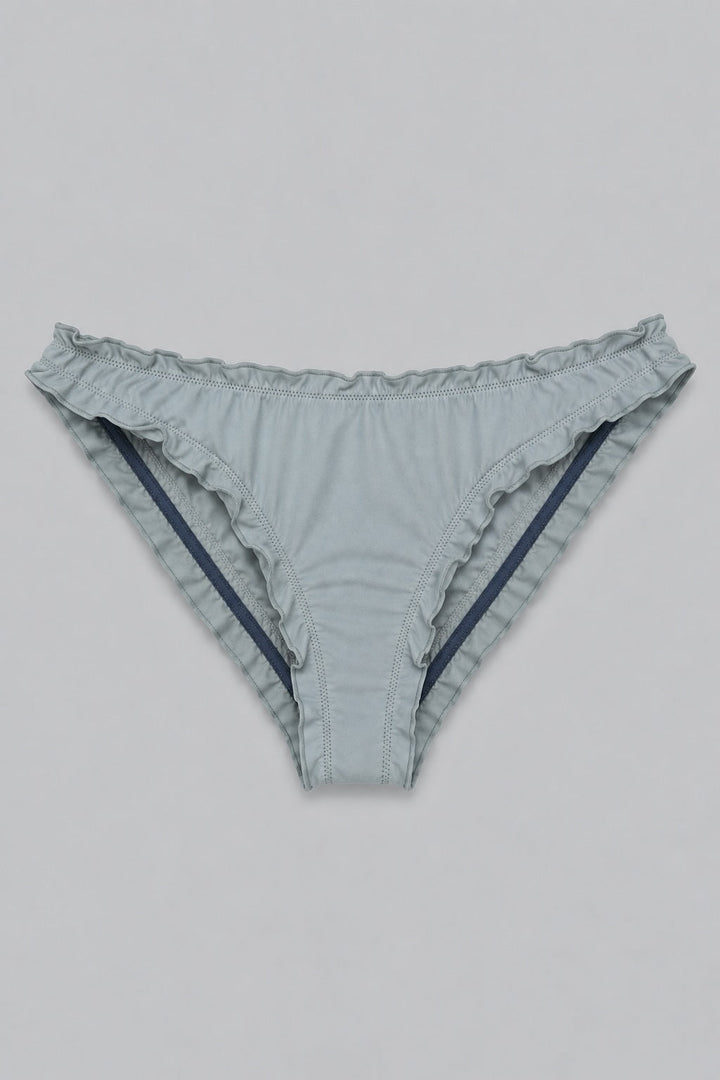 Peony Ruffle Low Rise Bikini Bottoms - Olive
