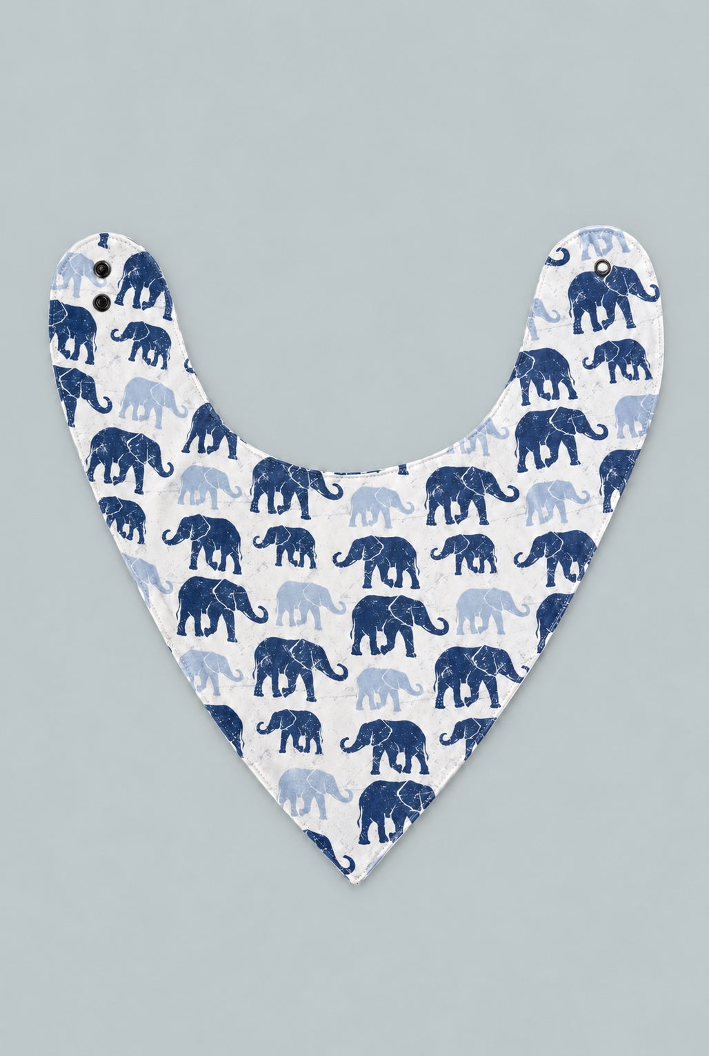 Blue Elephant Baby Bib - Ethan's Elephants