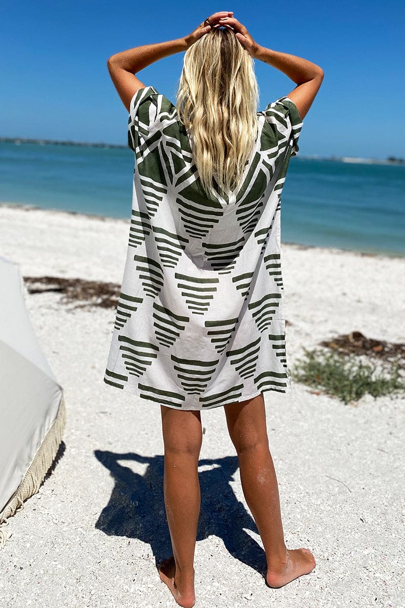 Rise Caftan - Moss Linen Organic