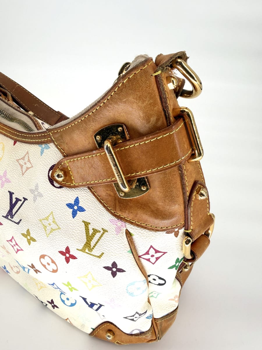 Pre-Owned Louis Vuitton Greta Crossbody Multicolor White