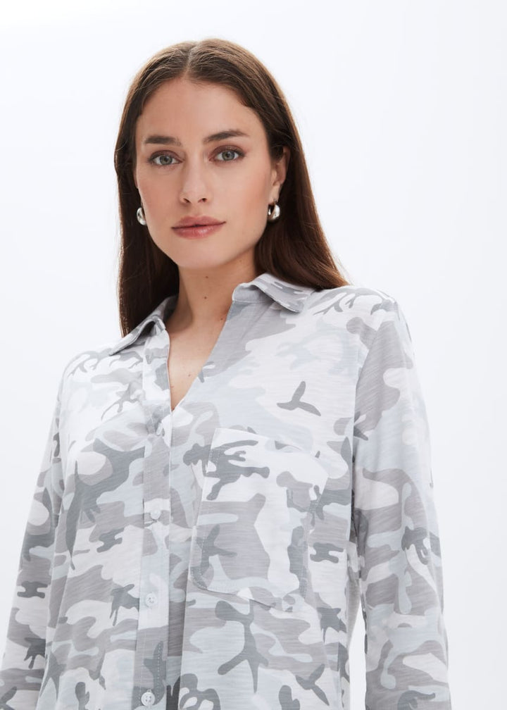 Camo Amrat Jersey Blouse - Grey Camo