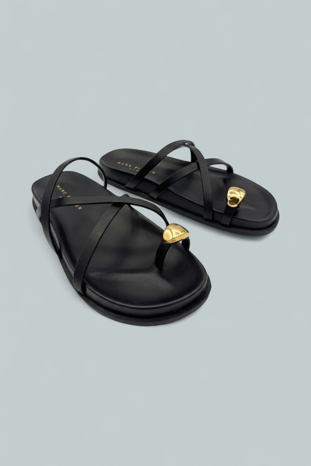 Braidey Toe Ring Sandals - Black 001 Leather
