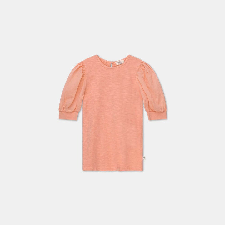 Slub Puff Sleeve T-Shirt - Peach Tops My Little Cozmo