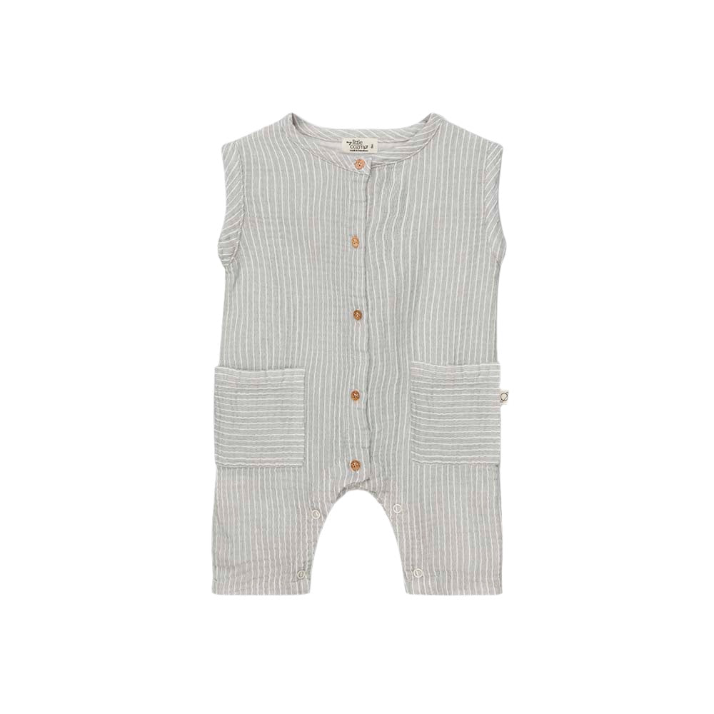 Gauze Striped Jumpsuit - Antracite One Pieces My Little Cozmo 