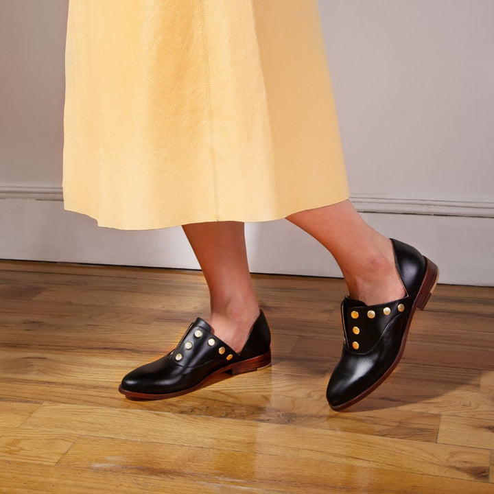 Emma d'Orsay Studded Oxford - Black