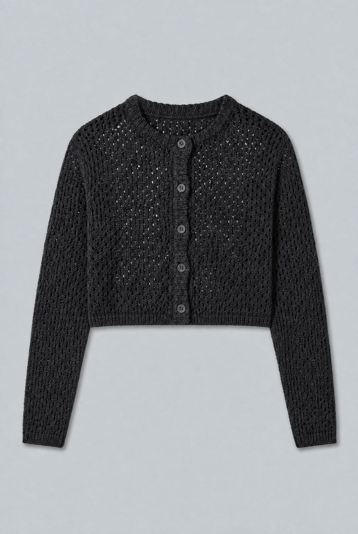 Breezy Cropped Cardigan - Black