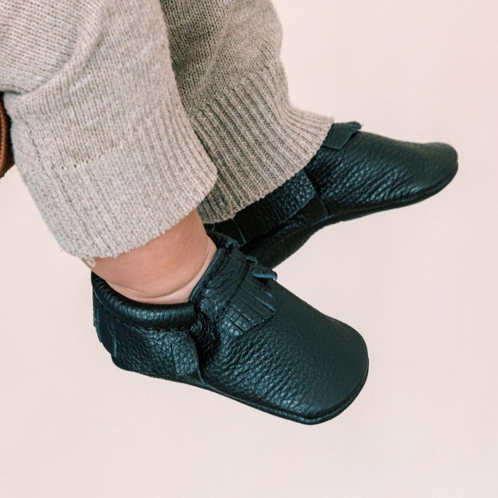 Ebony Moccasin Baby Shoe - ’Moccasin - Kids Adult’