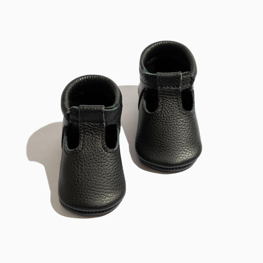 Ebony T-Bar Baby Shoe - ’Flats - Baby Kids Adult All’