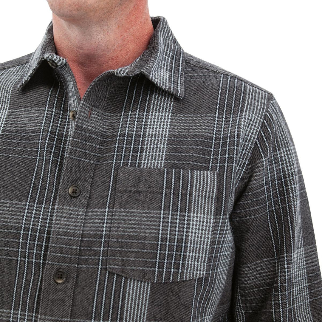 Miles Heavyweight Organic Flannel Shirt - Charcoal