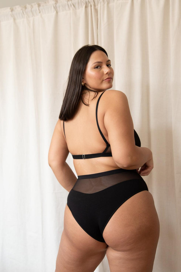 Logan High Cut Bikini - Black