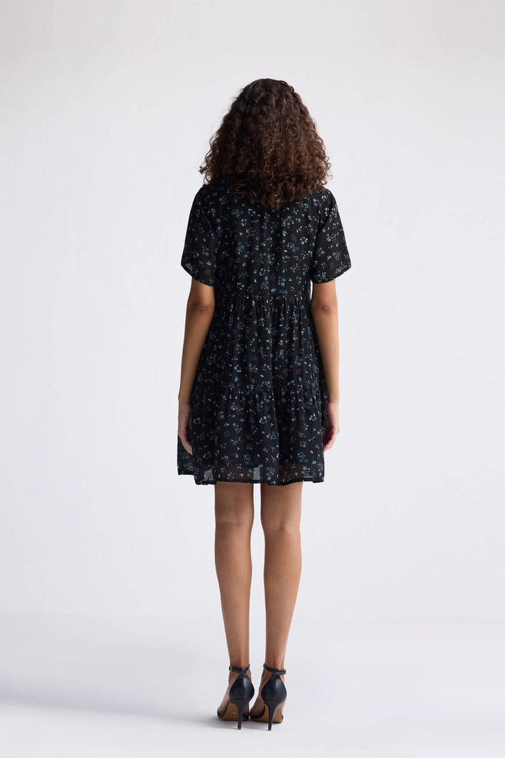 Floral Short Tiered Dress - Ditzy Wildflowers
