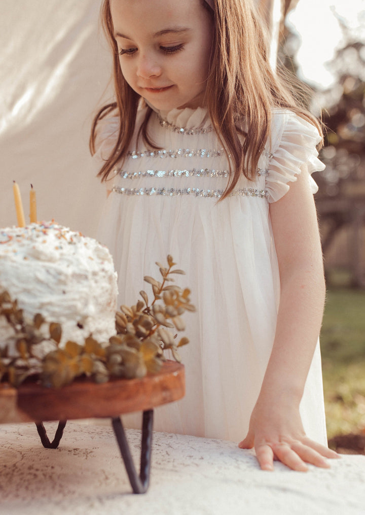 Cotton Tulle Dress - Ivory