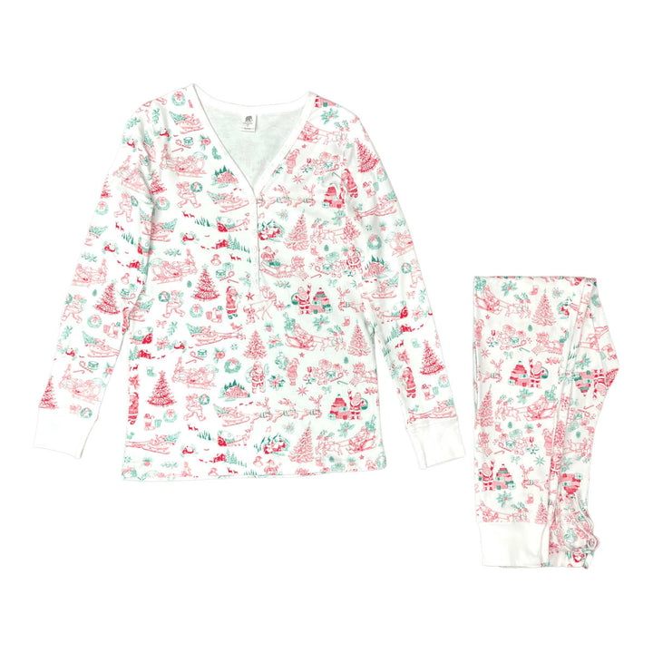 Women's Jogger & Henley Pajama Set - Santa