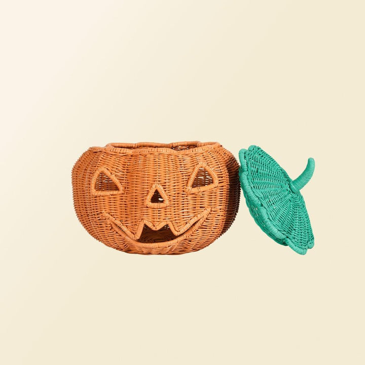 Pumpkin Face Rattan Basket