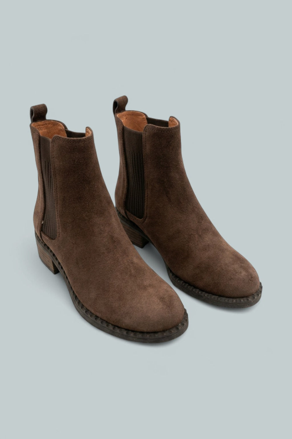 Elastic Chelsea Boots - Chocolate - 6 - Boots
