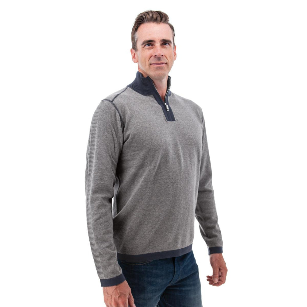 Eli Organic Cotton 1/4 Zip Pullover - Charcoal - Pullover