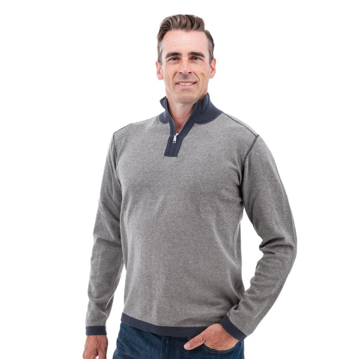 Eli Organic Cotton 1/4 Zip Pullover - Charcoal - Pullover