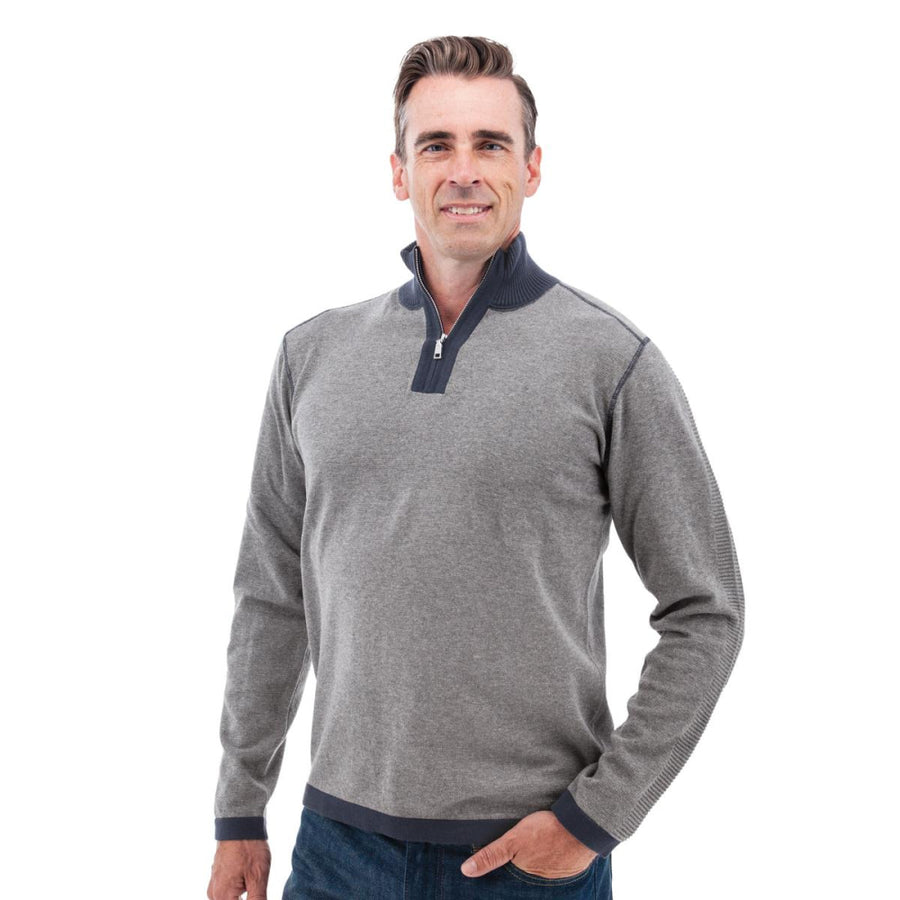 Eli Organic Cotton 1/4 Zip Pullover - Charcoal - Pullover
