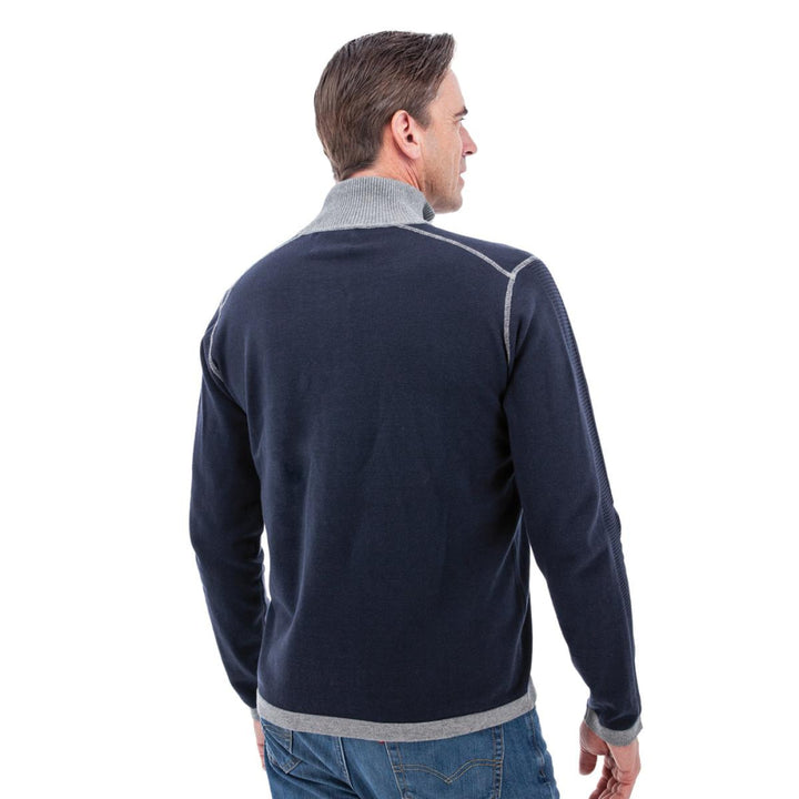 Eli Organic Cotton 1/4 Zip Pullover - Dark Navy - Pullover