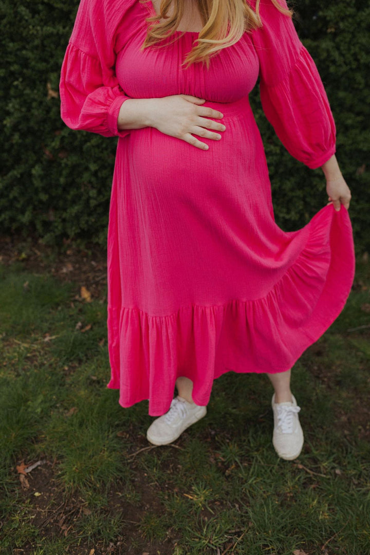 Eliza Maternity and Nursing Dress - Pink - Dresses