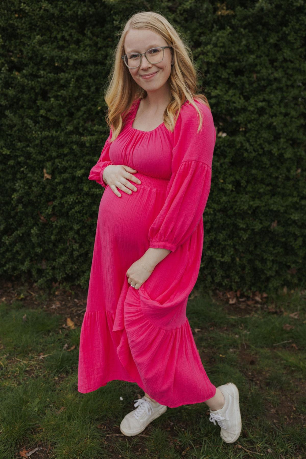 Eliza Maternity and Nursing Dress - Pink - Dresses