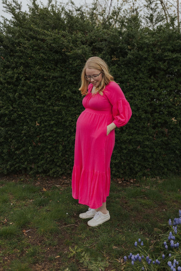 Eliza Maternity and Nursing Dress - Pink - Dresses