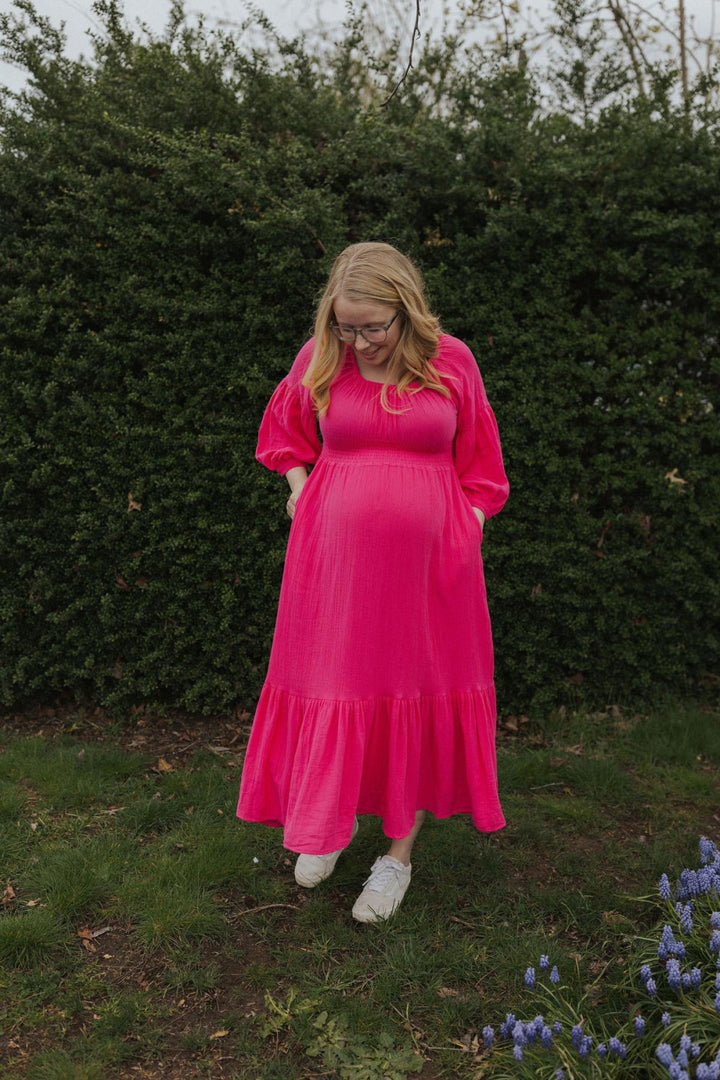 Eliza Maternity and Nursing Dress - Pink - Dresses